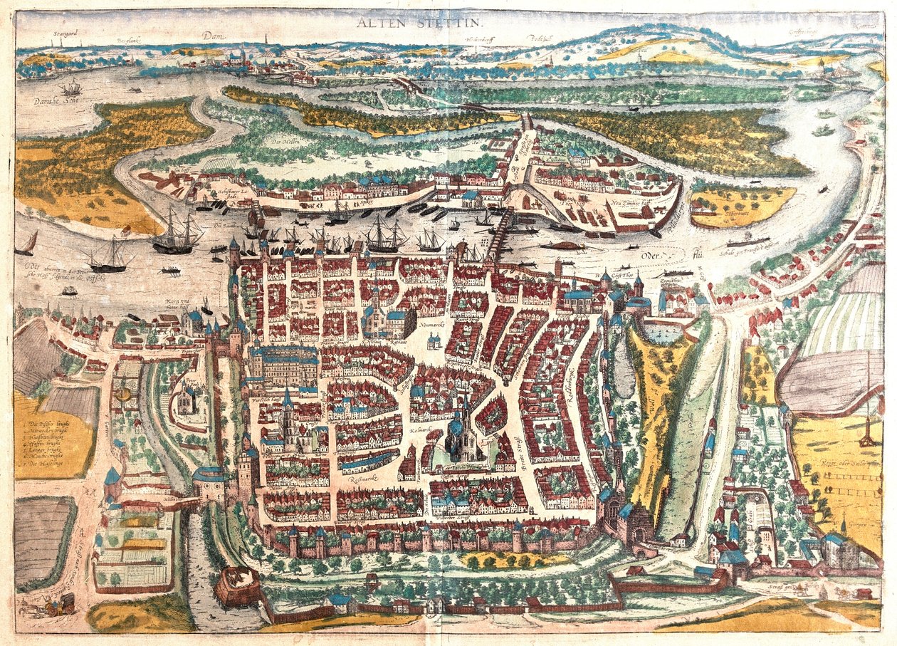 Szczecin, Polonia - en "Civitates Orbis Terrarum" de Georg Braun, Colonia 1617 de Georg Braun