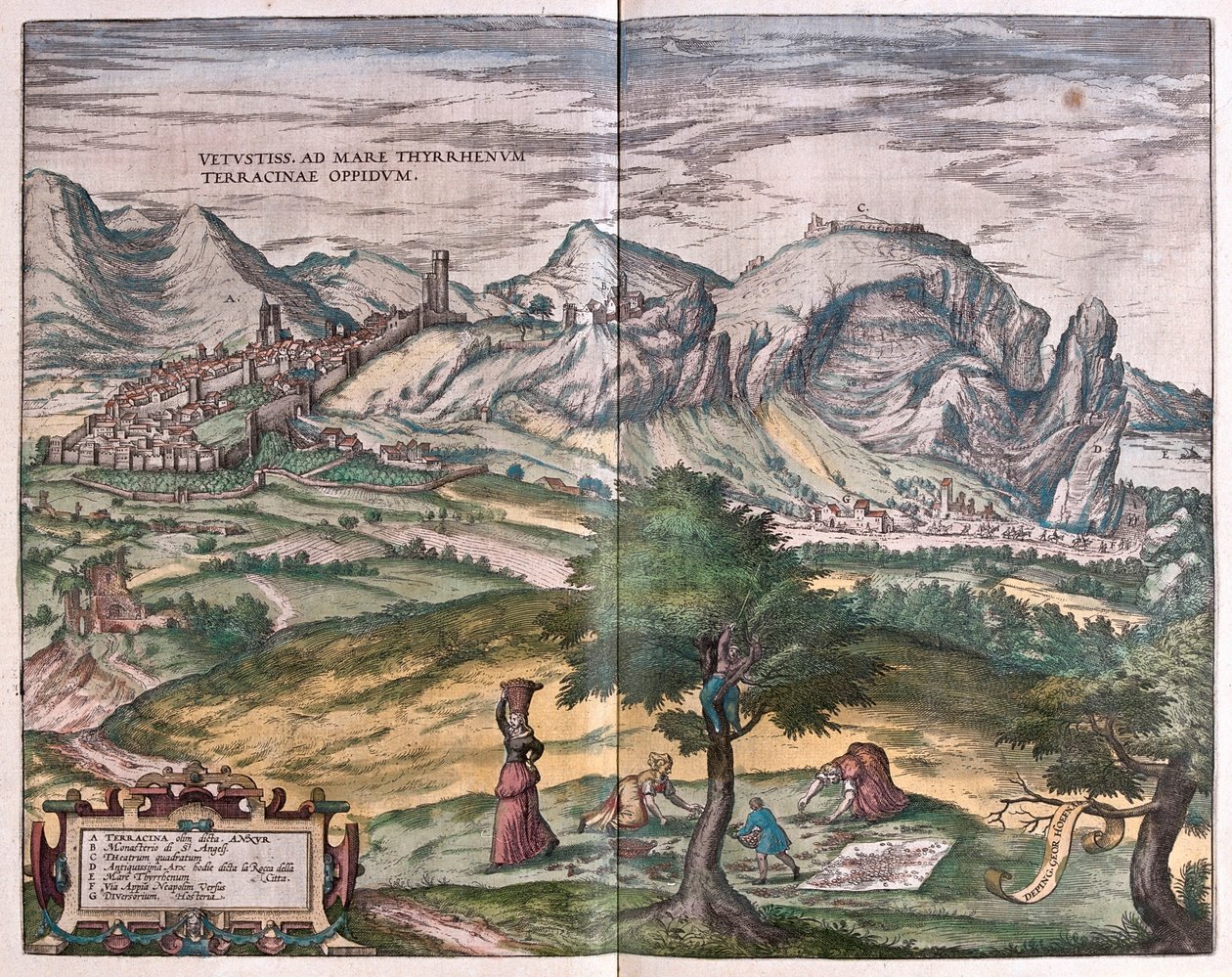 Terracina, Italia - en "Civitates Orbis Terrarum" de Georg Braun, Colonia 1617 de Georg Braun
