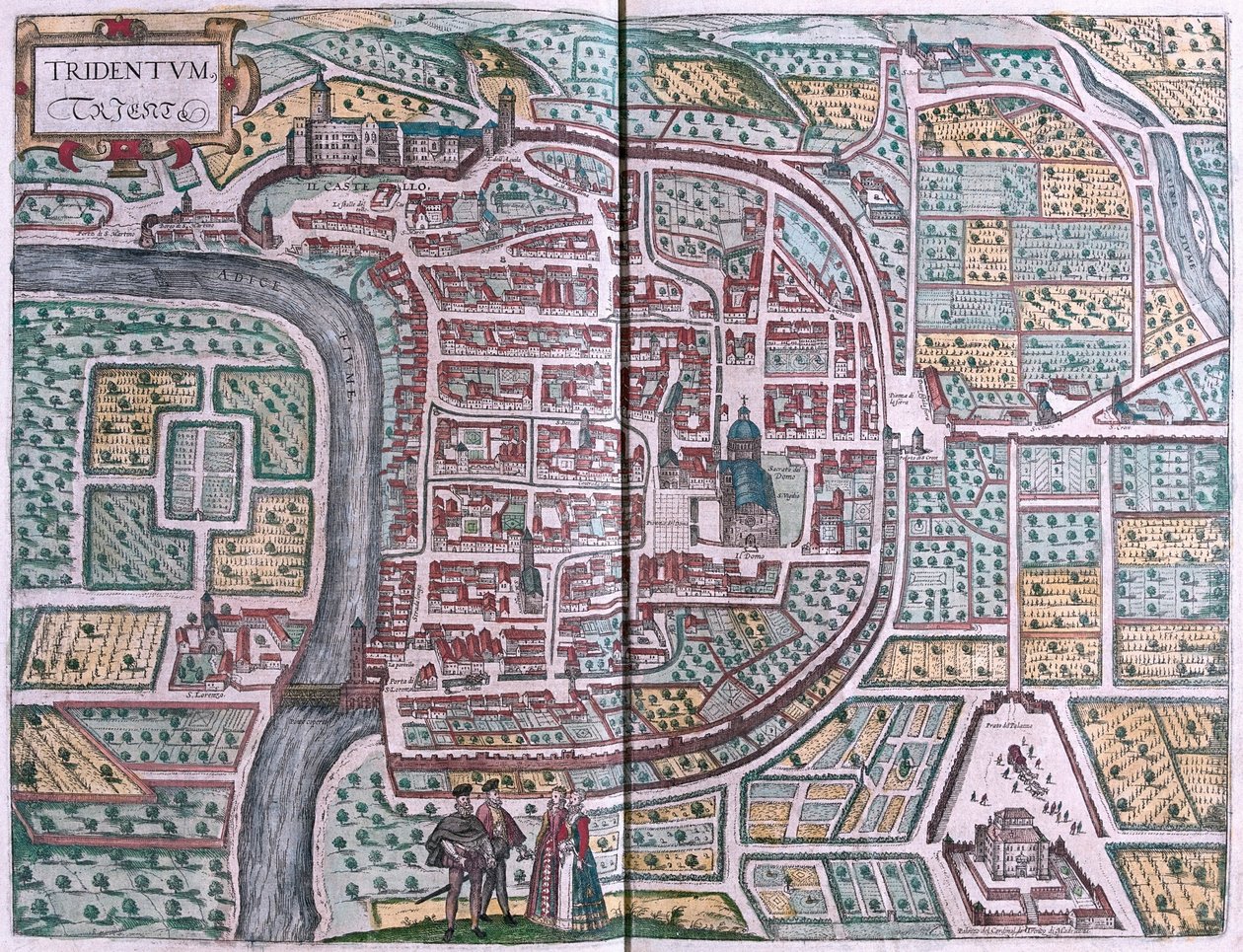 Trento, Italia - en "Civitates Orbis Terrarum" de Georg Braun, Colonia 1617 de Georg Braun