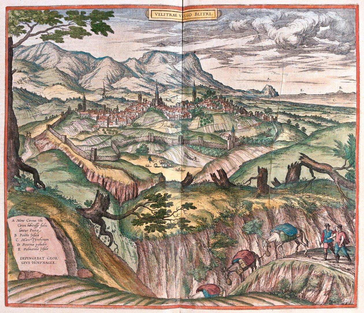 Velletri, Italia - en "Civitates Orbis Terrarum" de Georg Braun, Colonia 1617 de Georg Braun
