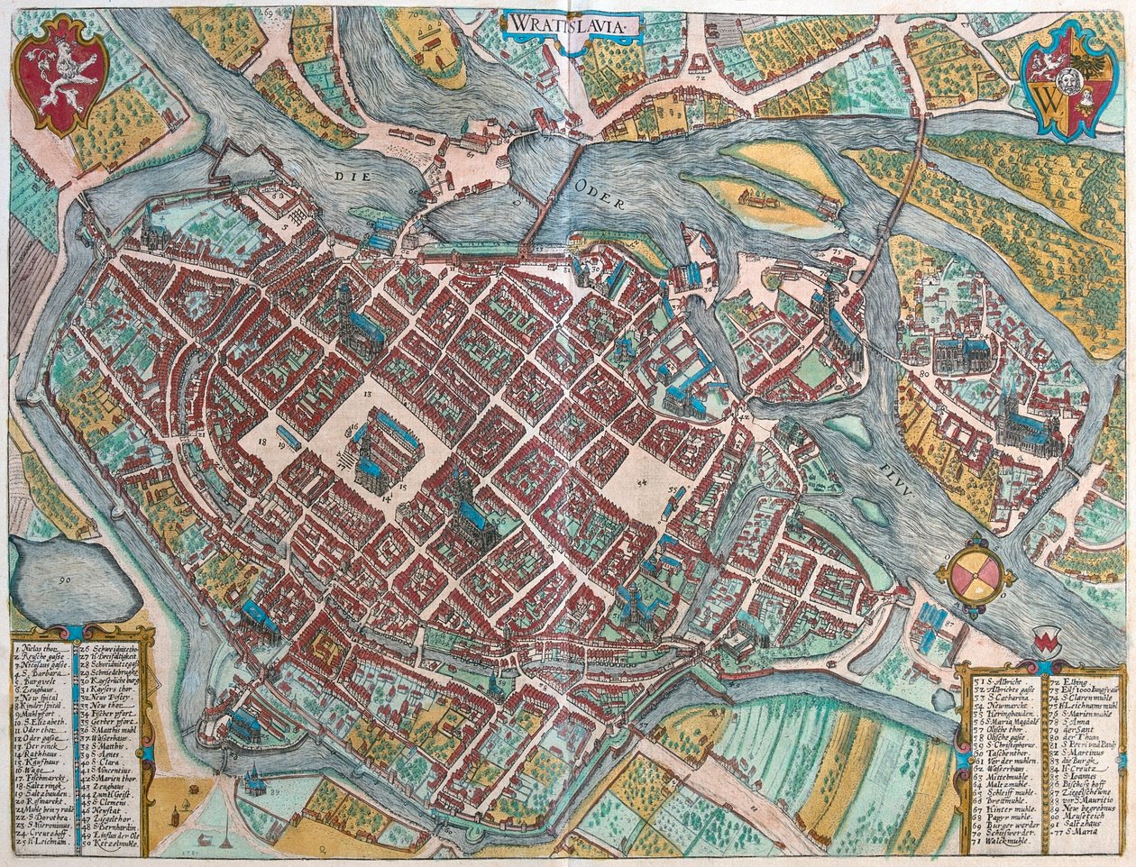 Wroclaw, Polonia - en "Civitates Orbis Terrarum" de Georg Braun, Colonia 1617 de Georg Braun
