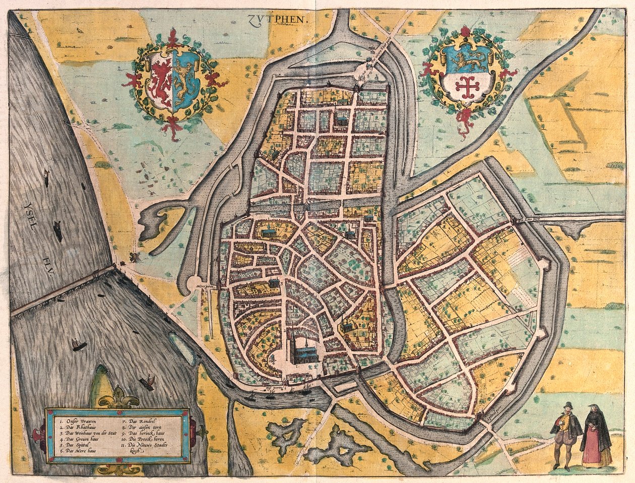 Zutphen, Países Bajos - en "Civitates Orbis Terrarum" de Georg Braun, Colonia 1617 de Georg Braun