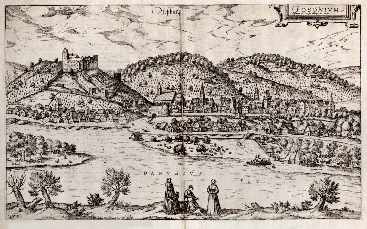 Pressburg Bratislava. De: Civitates orbis terrarium, 1588 de Georg Braun und Franz Hogenberg