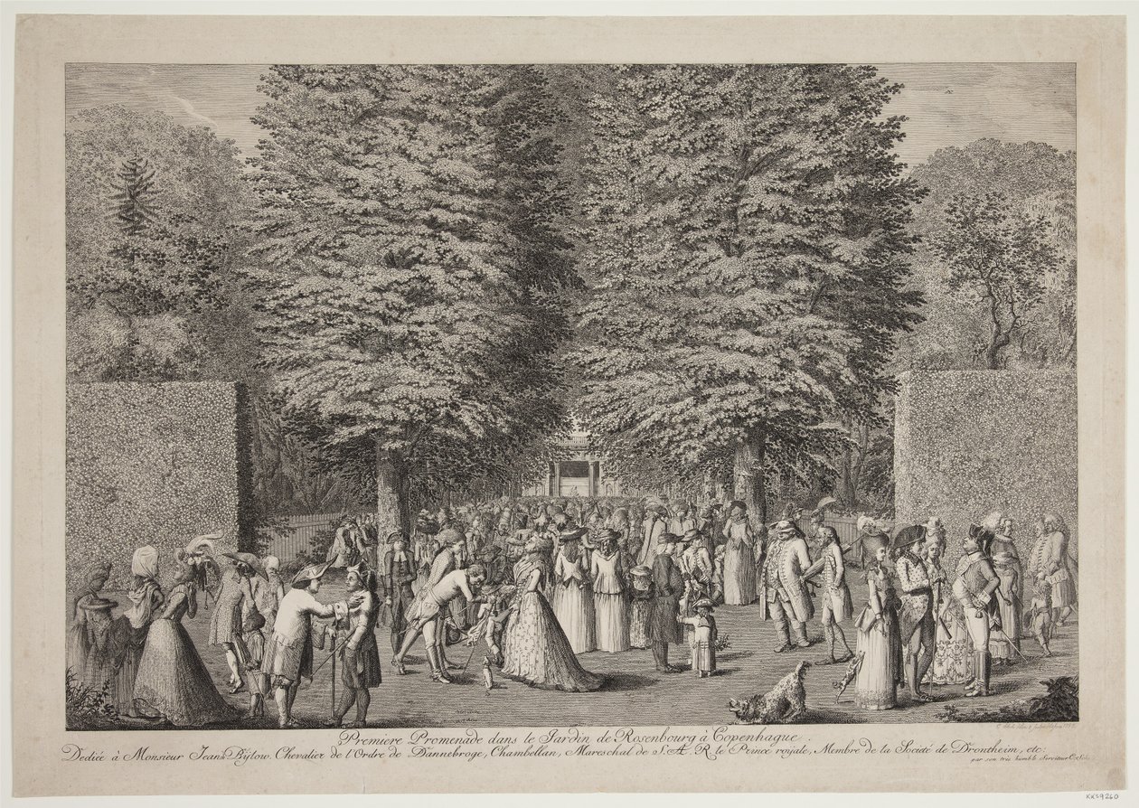 Primera caminata en el Jardín de Rosenburg en Copenhague de Georg Christian Schule