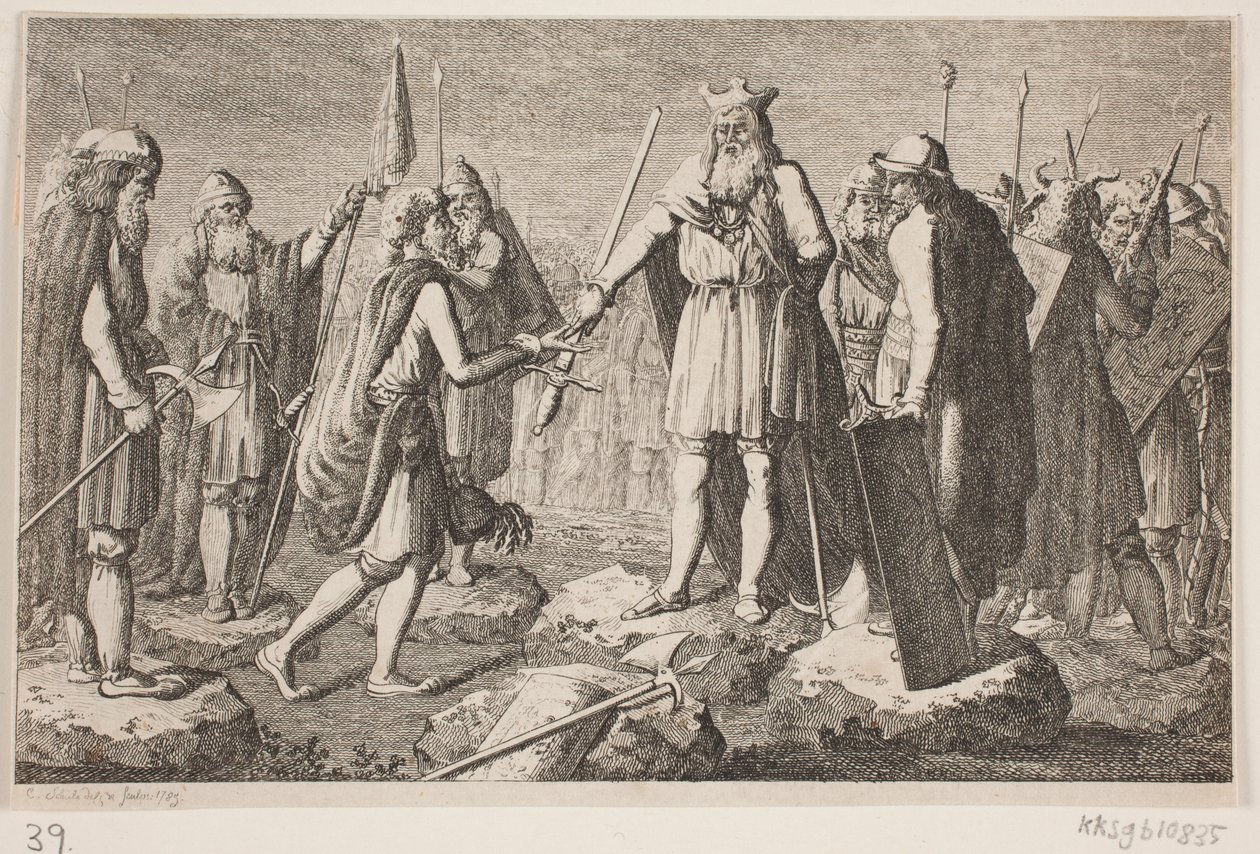 Viñeta de título para "Lexicon sobre familias nobles en Dinamarca, Noruega y Ducados" de Georg Christian Schule