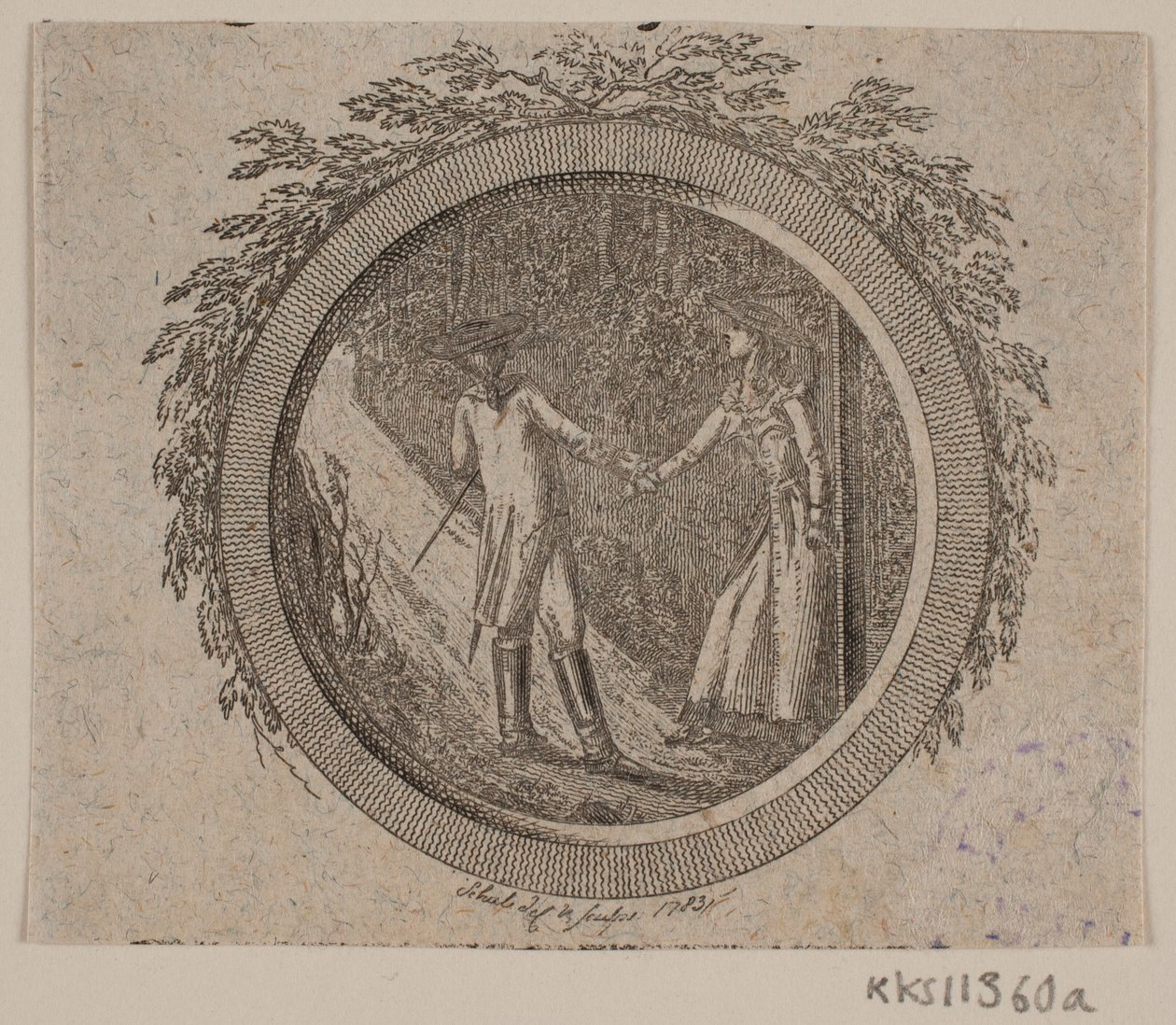 Viñeta de título para S. Richardson: "La historia de Miss Clarissa Harlowe", segunda parte de Georg Christian Schule