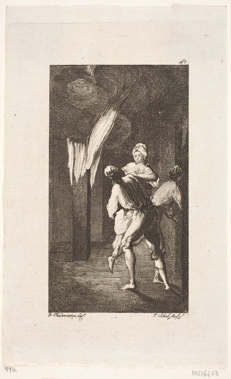 Viñeta de título para Smollett "Las aventuras de Peregrine Pickle" de Georg Christian Schule