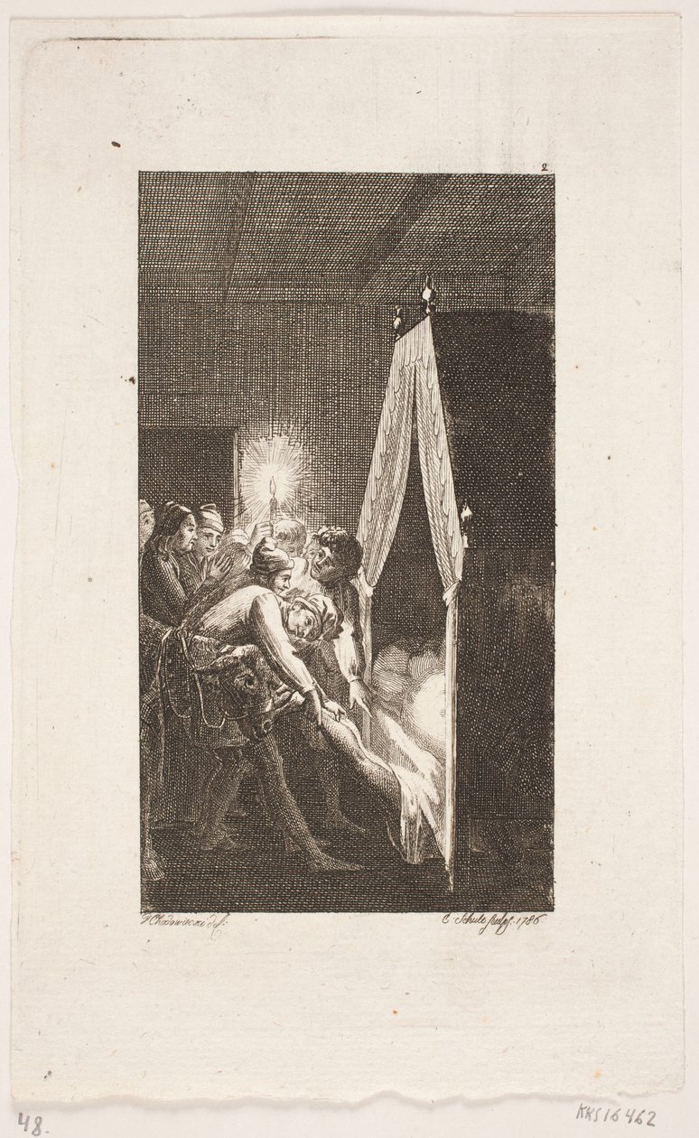 Viñeta de título para Smollett "Las aventuras de Peregrine Pickle" de Georg Christian Schule
