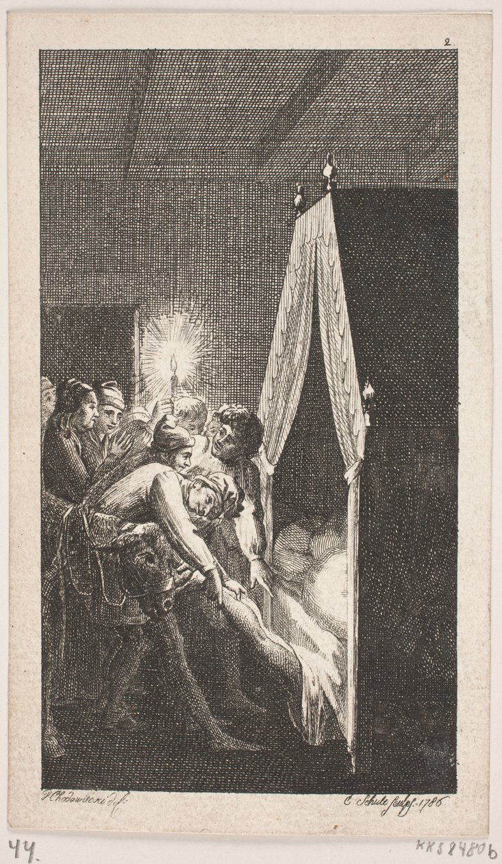 Viñeta de título para Smollett "Las aventuras de Peregrine Pickle" de Georg Christian Schule