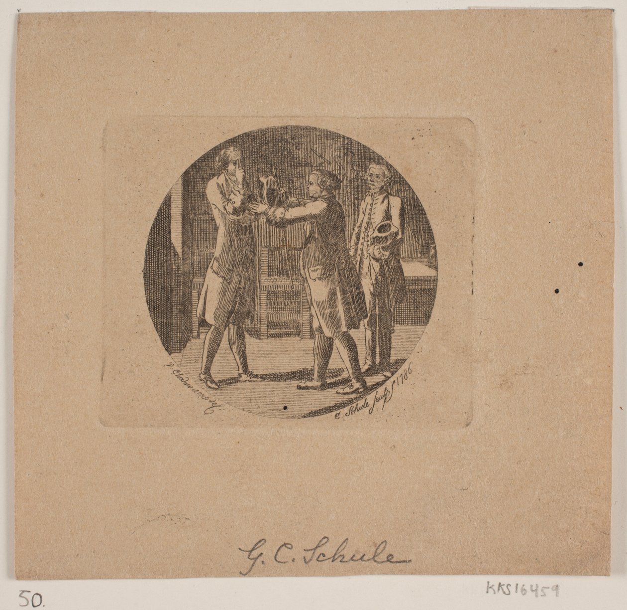 Vignette con tres hombres de Georg Christian Schule