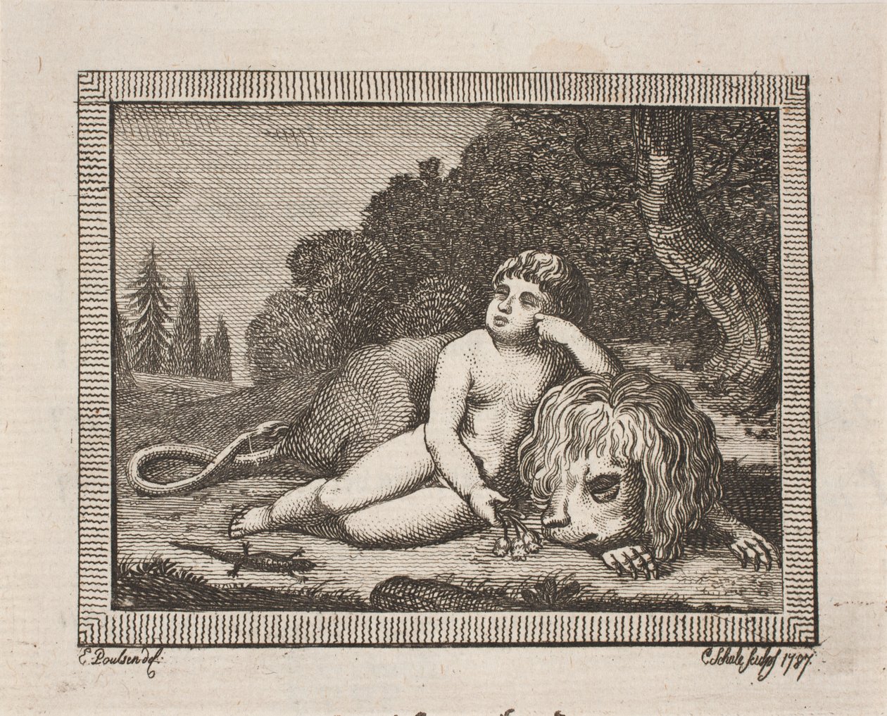 Viñeta para "Obras completas" de J. H. Wessel de Georg Christian Schule