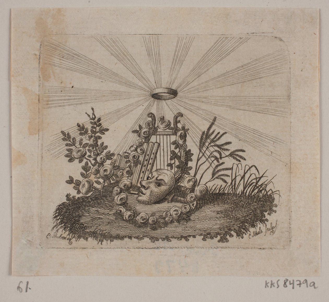 Vigneta para "Samtlige skrifter" de J. H. Wessels de Georg Christian Schule