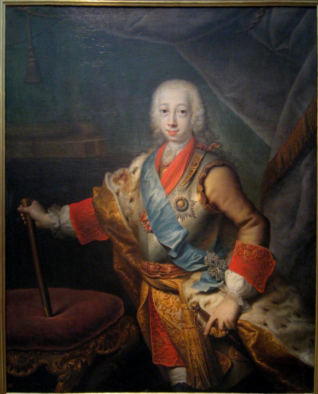 Retrato del Gran Duque Pedro Fedorovich (Luego Emperador Pedro III) de Georg Cristoph Grooth