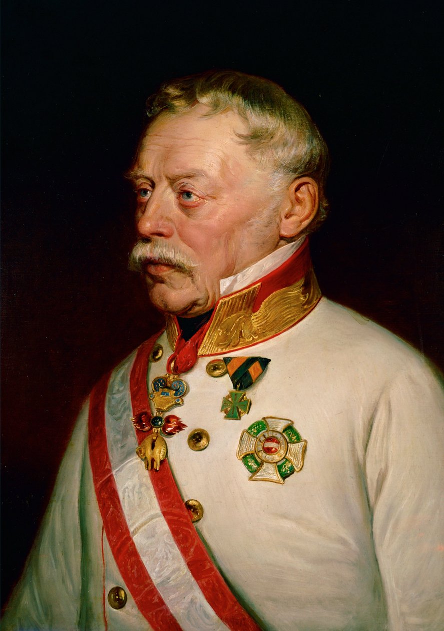 Mariscal de campo Johann Joseph Wenzel Radetzky von Radetz ... (pintura sobre lienzo) de Georg Decker