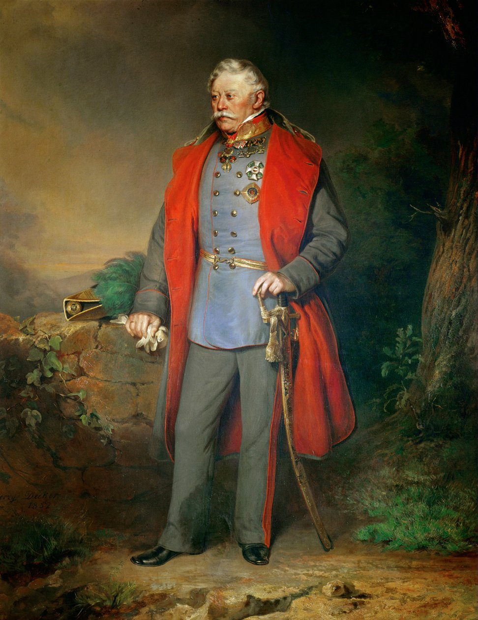 Mariscal de campo Josef Conde Radetzky, Comandante en Jefe durante la campaña contra Italia ... de Georg Decker