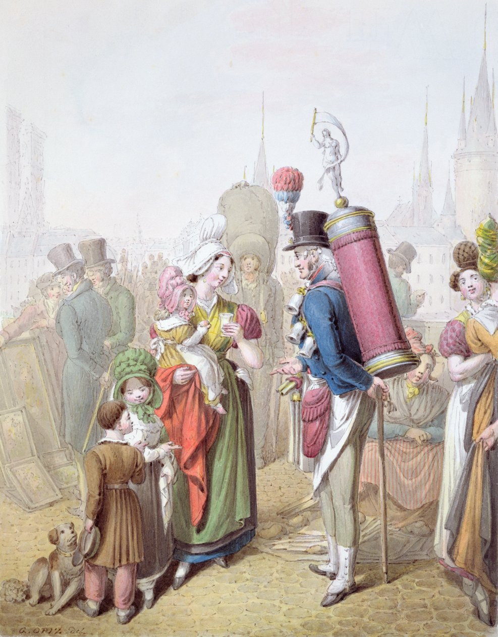 El Pont Notre-Dame, c.1810 de Georg Emanuel Opitz