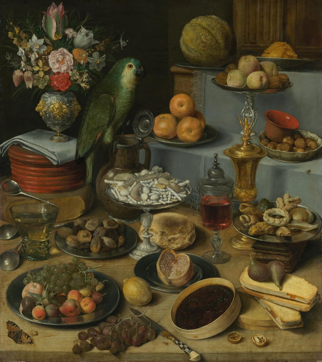 Alemán: Gran espectáculo cena con loro Gran banquete de Georg Flegel