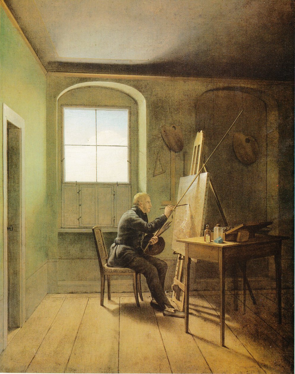 Alemán: Caspar David Friedrich en su estudio Caspar David Friedrich en su estudio (1811) de Georg Friedrich Kersting