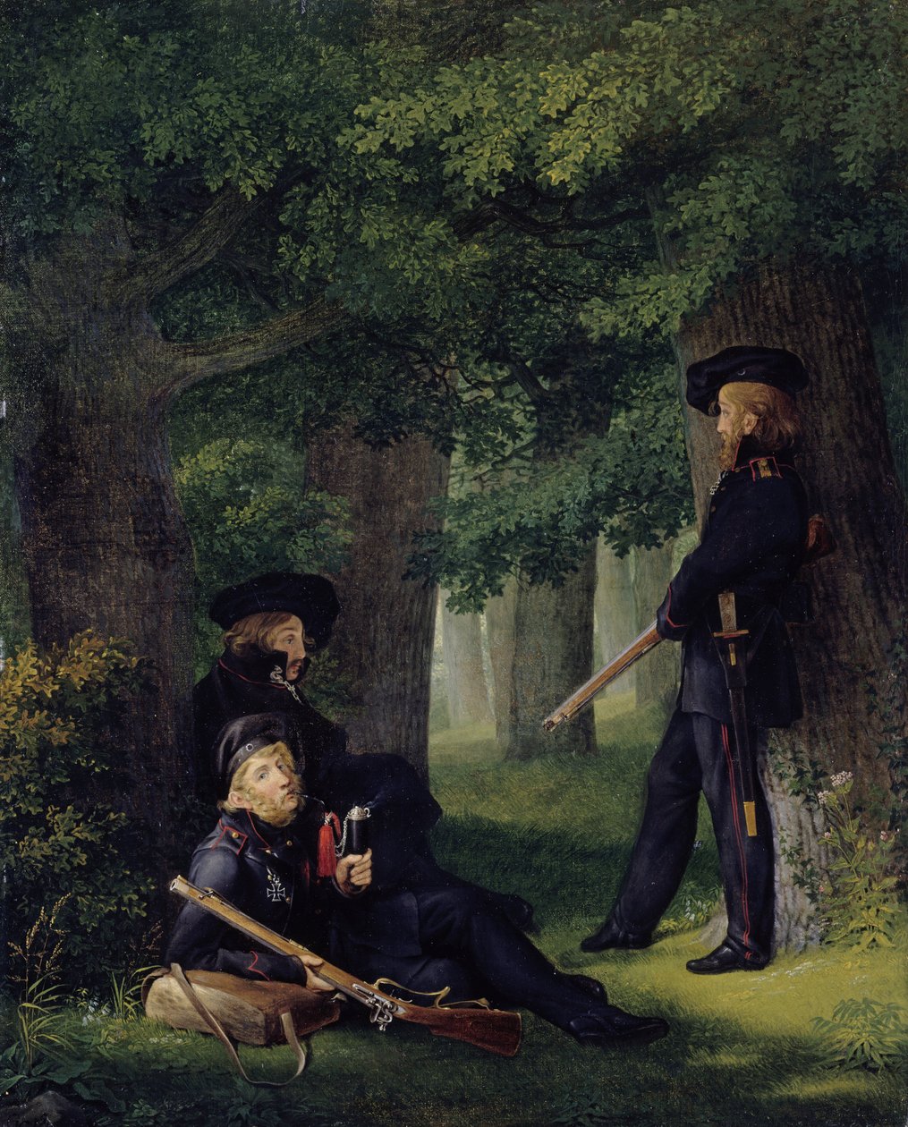 Alemán: Theodor Körner, Friedrich Friesen y Heinrich Hartmann en Outpost On Outpost Duty de Georg Friedrich Kersting