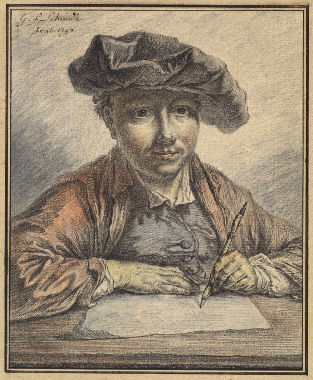 Autorretrato Dibujando de Georg Friedrich Schmidt