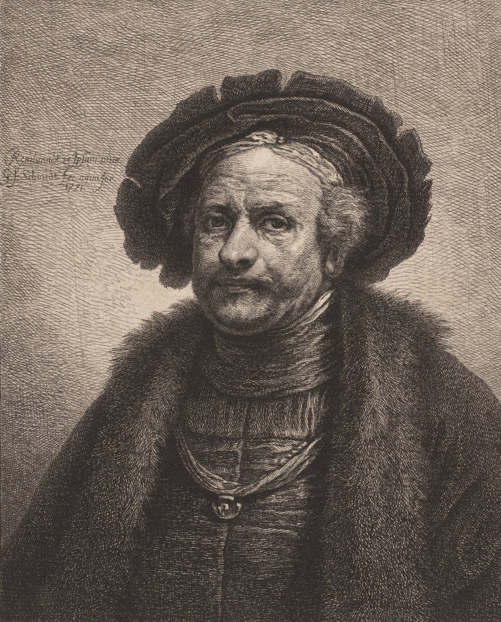 Autorretrato de Rembrandt, 1771 de Georg Friedrich Schmidt