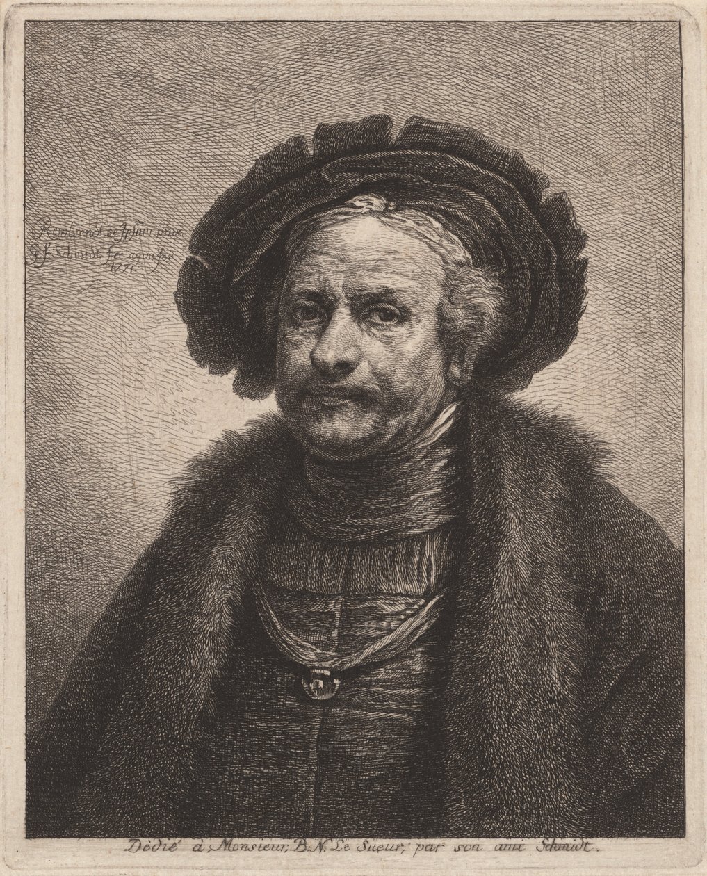 Autorretrato de Rembrandt de Georg Friedrich Schmidt, after Rembrandt van Rijn
