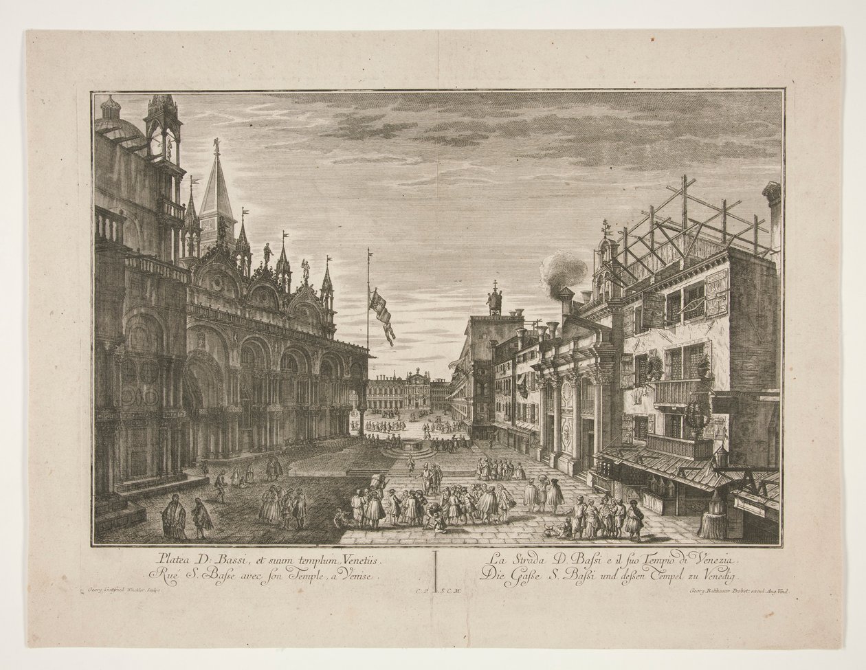 La Calle Saint Bassi y su Templo en Venecia de Georg Gottfried Winckler