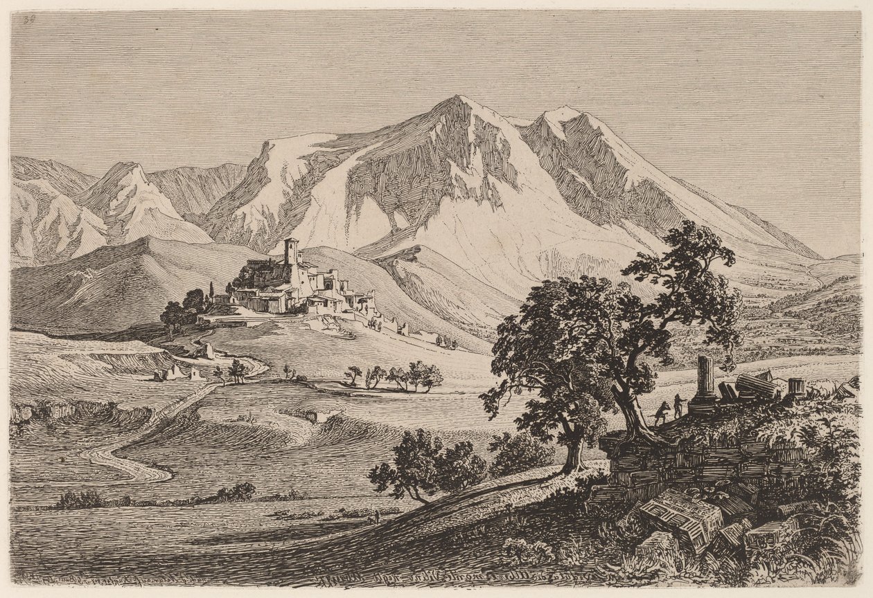 Vista de Albe y Monte Velino en los Abruzos de Georg Heinrich Busse