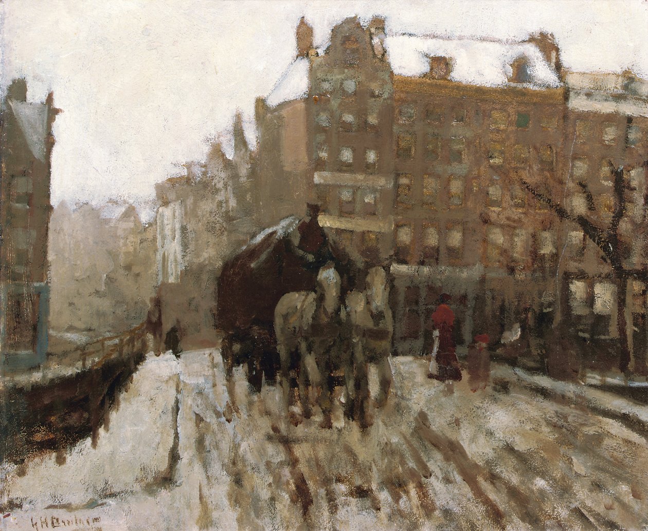 Puente sobre el Canal Singel por la Paleisstraat, Ámsterdam, c.1895-1900 de Georg Hendrik Breitner