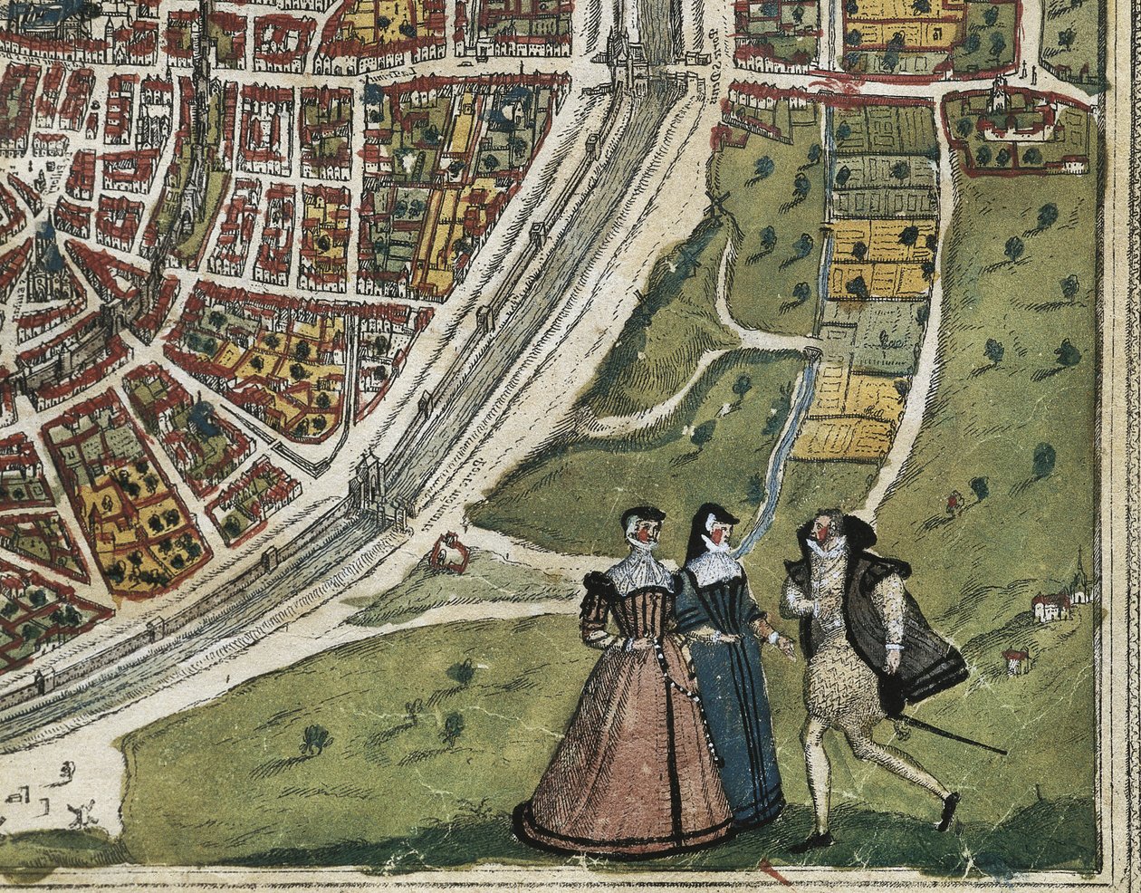 BRAUN, Jorge (1541-1622). ORTELIUS, Abraham (1527-1598). HOGENBERG, Franz (1535-1590). Civitatis Orbis Terrarum (Theatrum orbis terrarum). 1572-1617. París (1572). Detalle inferior izquierdo. Tomo I. Aguafuerte. ESPAÑA. CASTILLA Y LEÓN. Salamanca. Salamanc de Georg Hogenberg Franz (1535-90) & Ortelius Abraham (1527-98) Braun