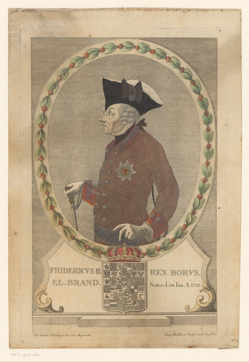 Retrato de Federico el Grande de Georg Mathäus Probst