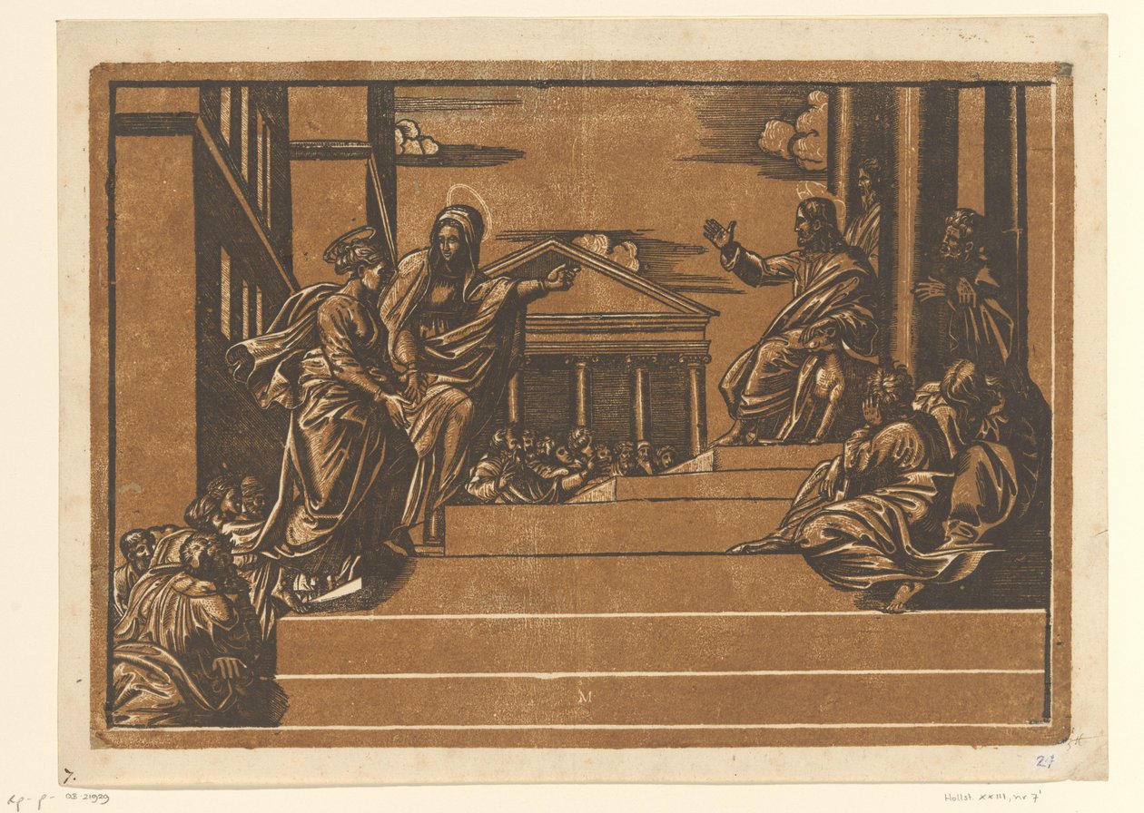 Marta lleva a María Magdalena al templo de Georg Matheus
