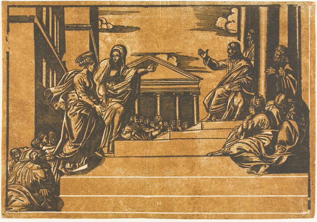 Marta y Magdalena subiendo las escaleras del Templo de Georg Matheus