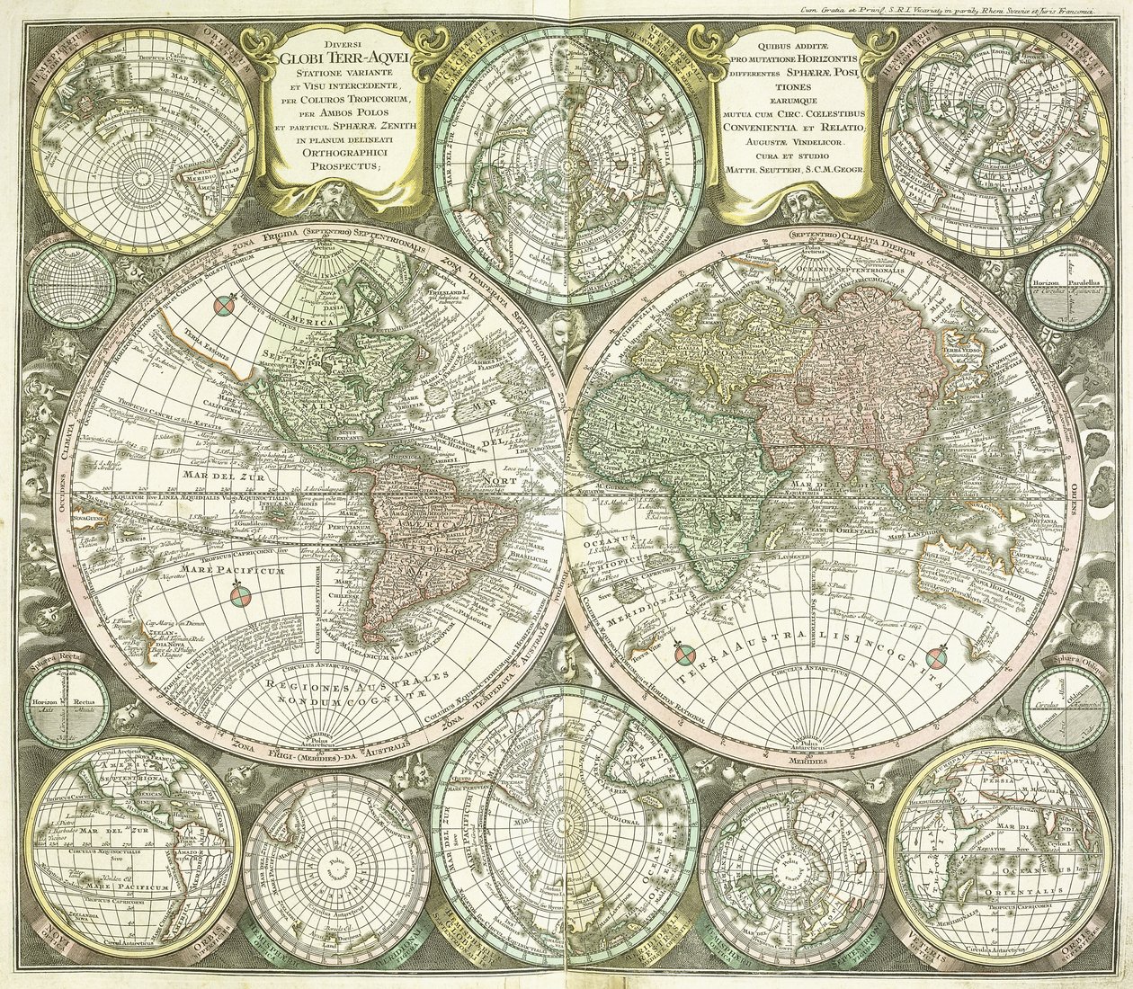 Mapa del mundo, 1744 de Georg Matthäus Seutter