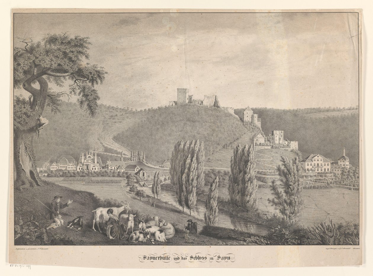 La cabaña de Sayner y el castillo de Sayn
Saynerhütte y el castillo de Sayn (título en el objeto) de Georg Osterwald
