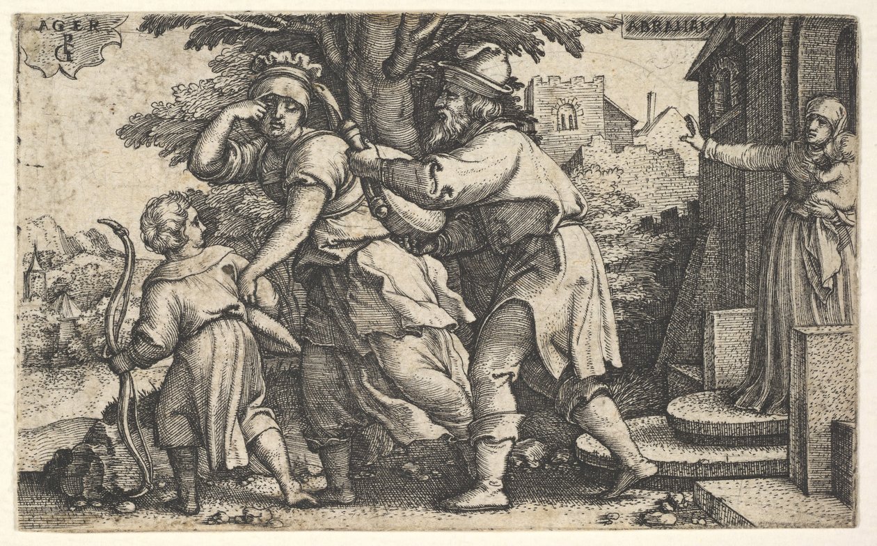 Abraham despidiendo a Agar e Ismael de Georg Pencz