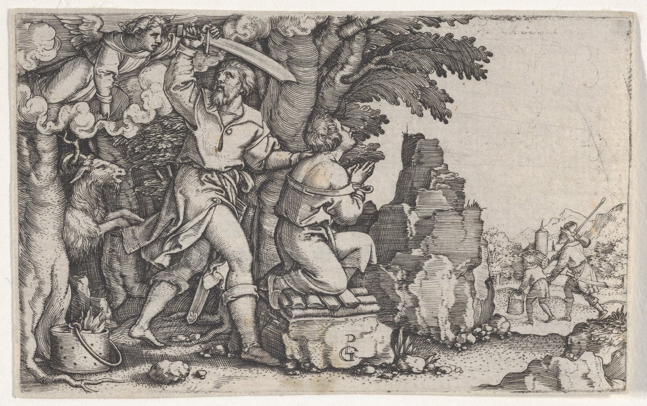 El sacrificio de Abraham, de La historia de Abraham de Georg Pencz