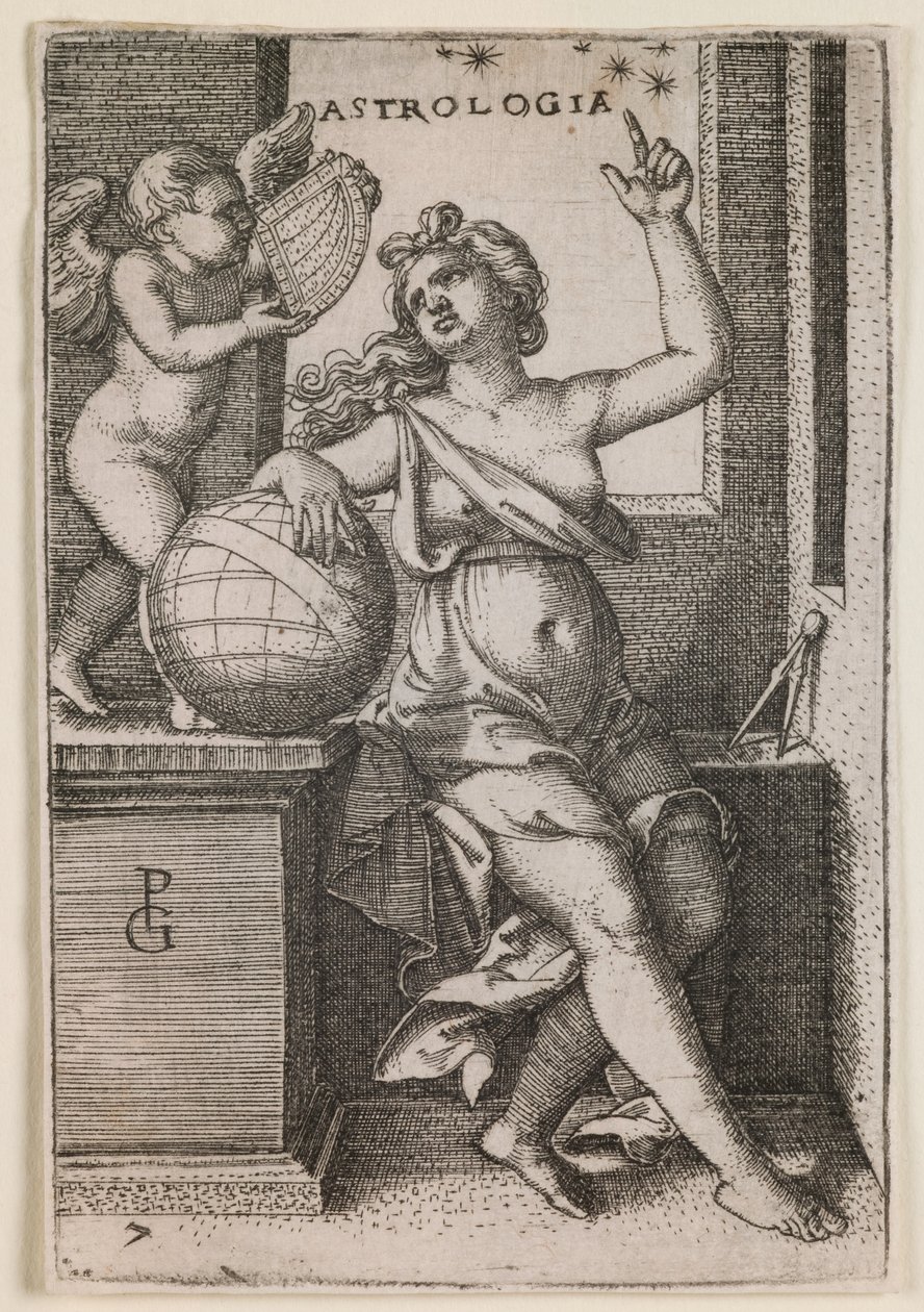 Astrología, de la serie "Las artes liberales", c.1541 (grabado) de Georg Pencz