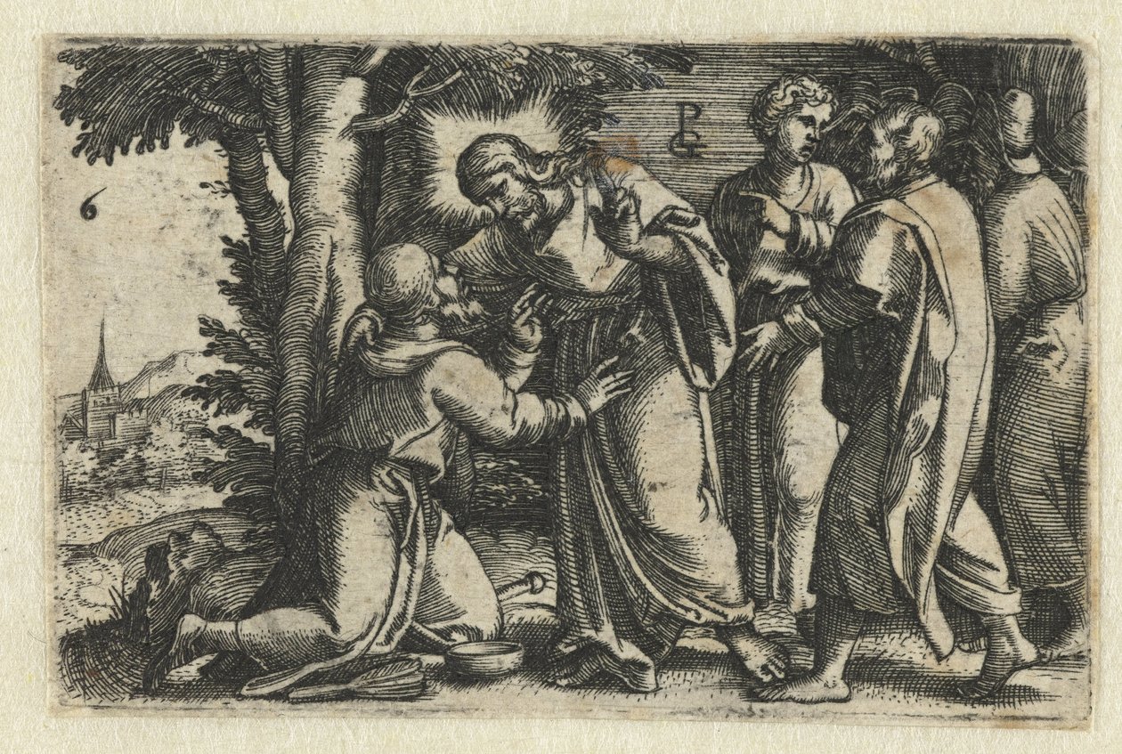 Cristo cura a un leproso
Vida de Cristo (título de la serie) de Georg Pencz