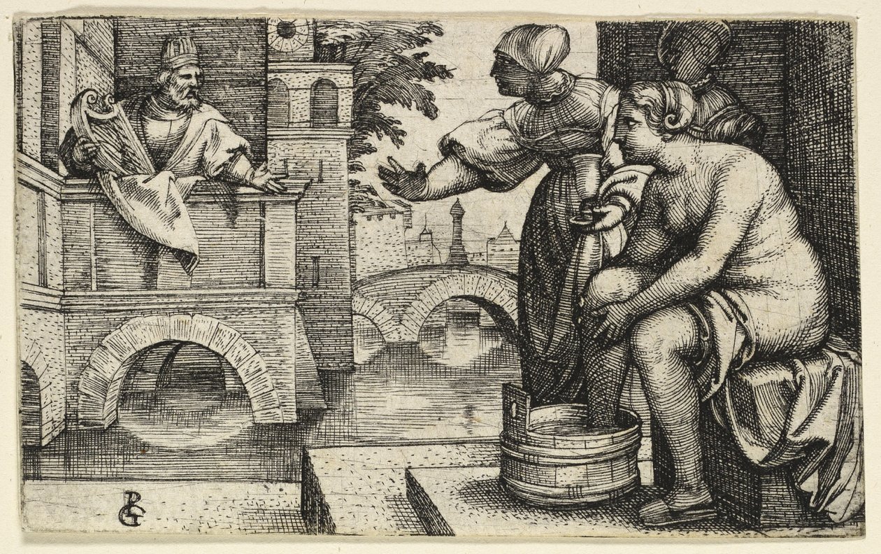 David observando a Betsabé de Georg Pencz