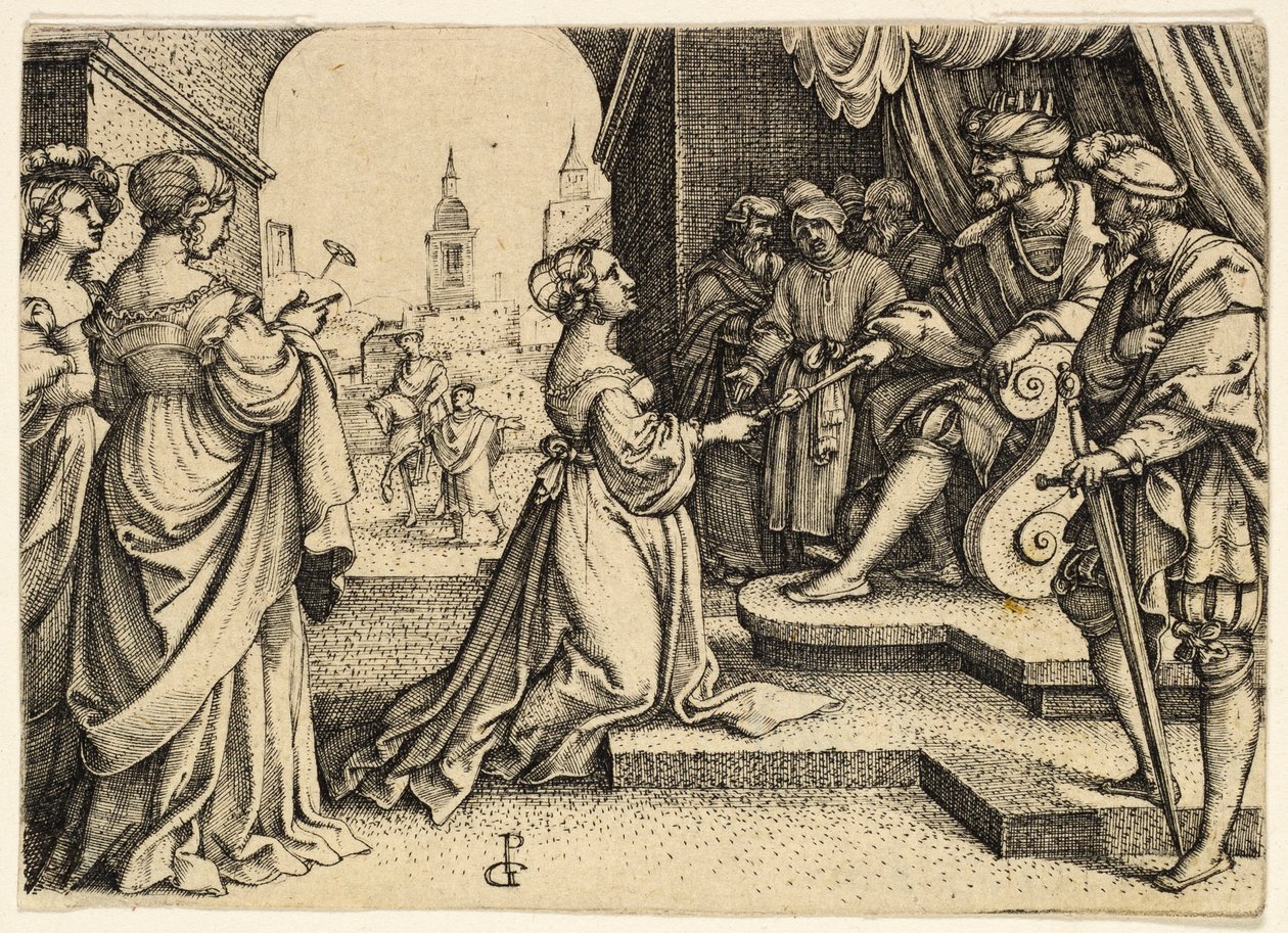 Ester ante Asuero de Georg Pencz