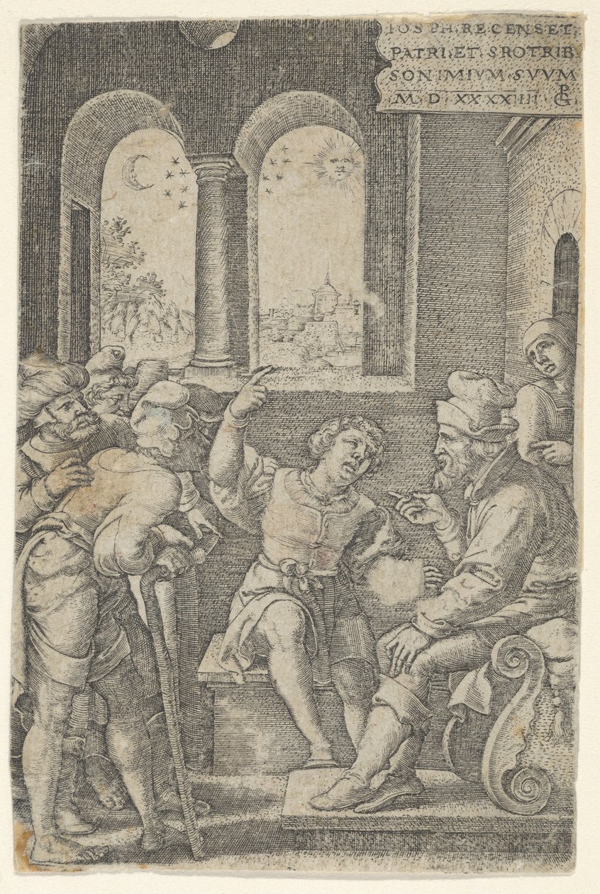 José describiendo su sueño, de La historia de José, 1544 de Georg Pencz