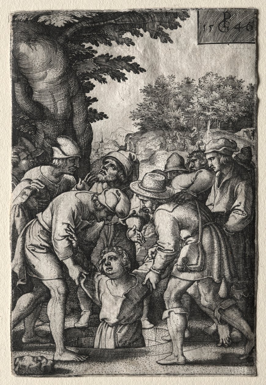 José bajado a un pozo, 1546 de Georg Pencz