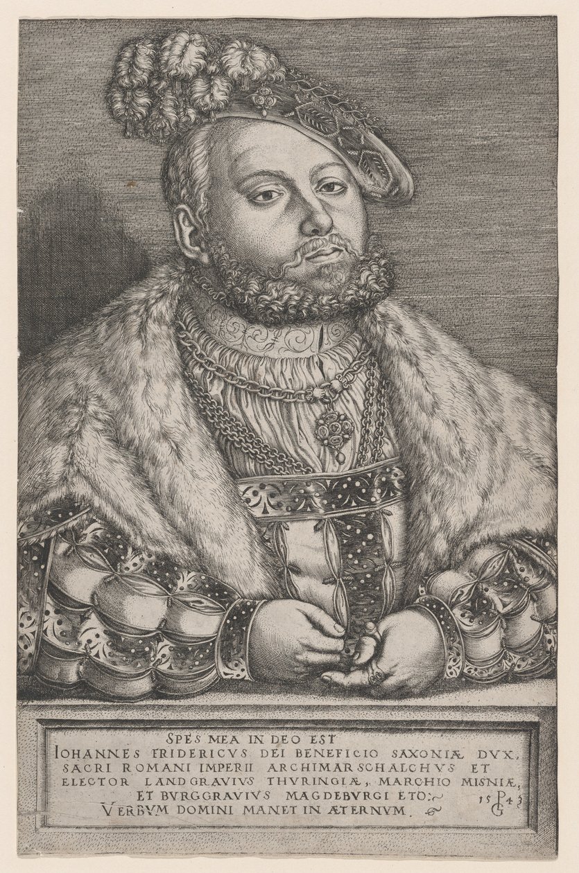 Retrato de Juan Federico el Magnánimo, elector de Sajonia de Georg Pencz
