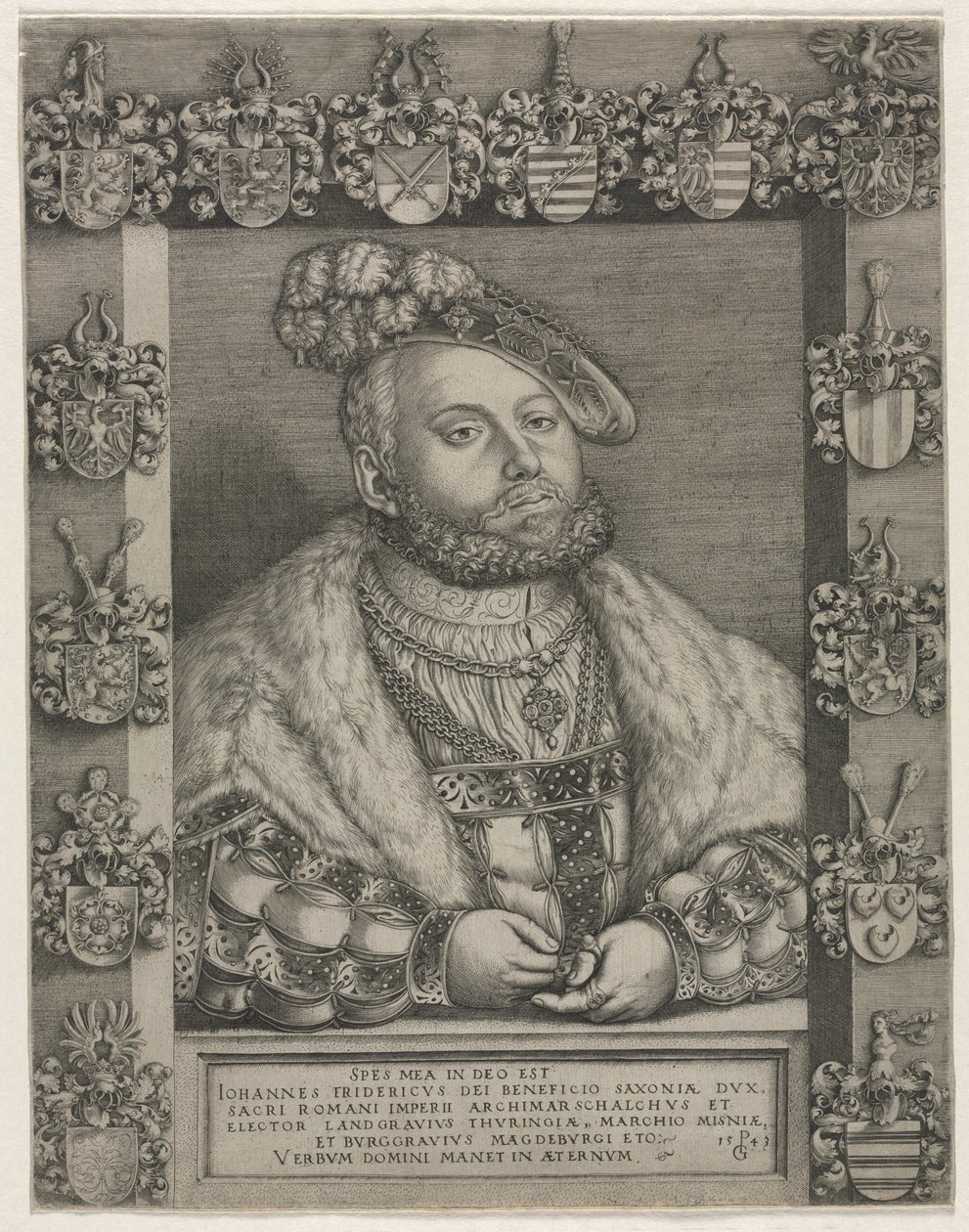 Retrato de Juan Federico I «el Magnánimo», elector de Sajonia de Georg Pencz