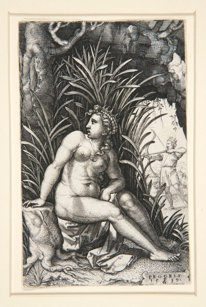 Procris y Cephalus, de la serie Las heroínas griegas de Georg Pencz
