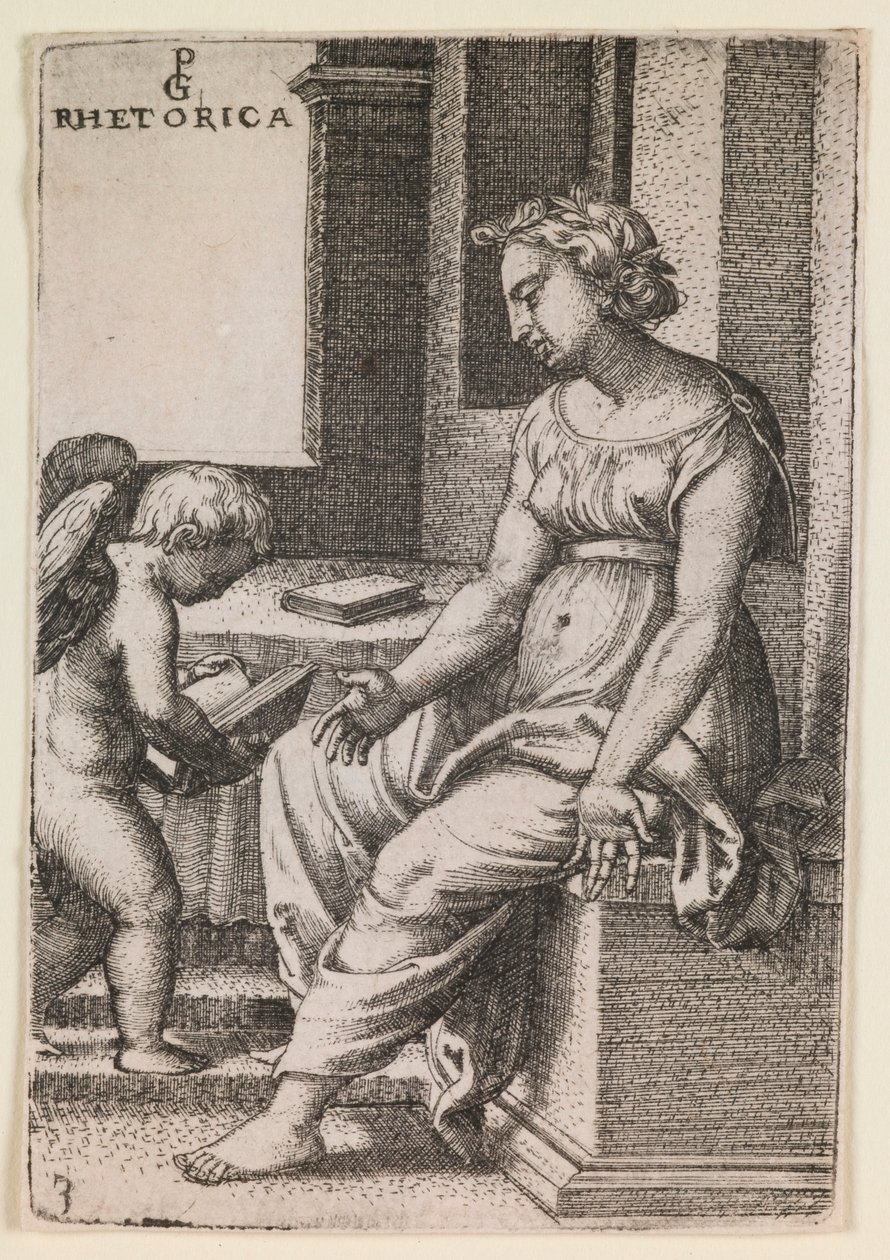 Rhetorica, de la serie “Las artes liberales” de Georg Pencz