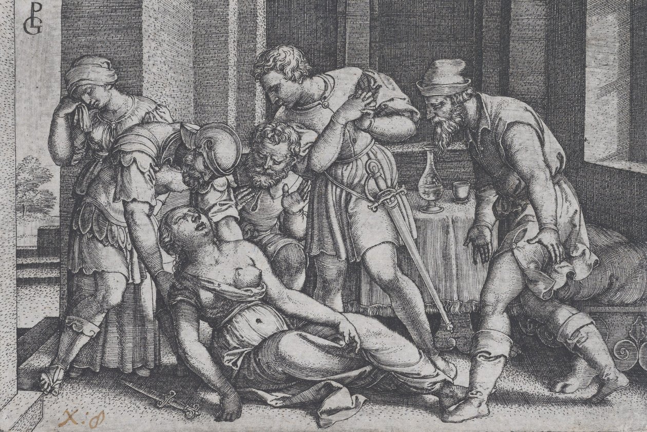 Suicidio de Lucrecia, de Escenas de la Historia Romana de Georg Pencz