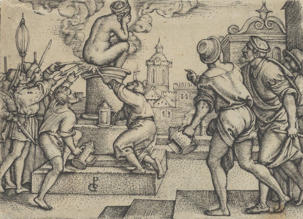 La cortesana castigada, de La historia del mago Virgilio de Georg Pencz