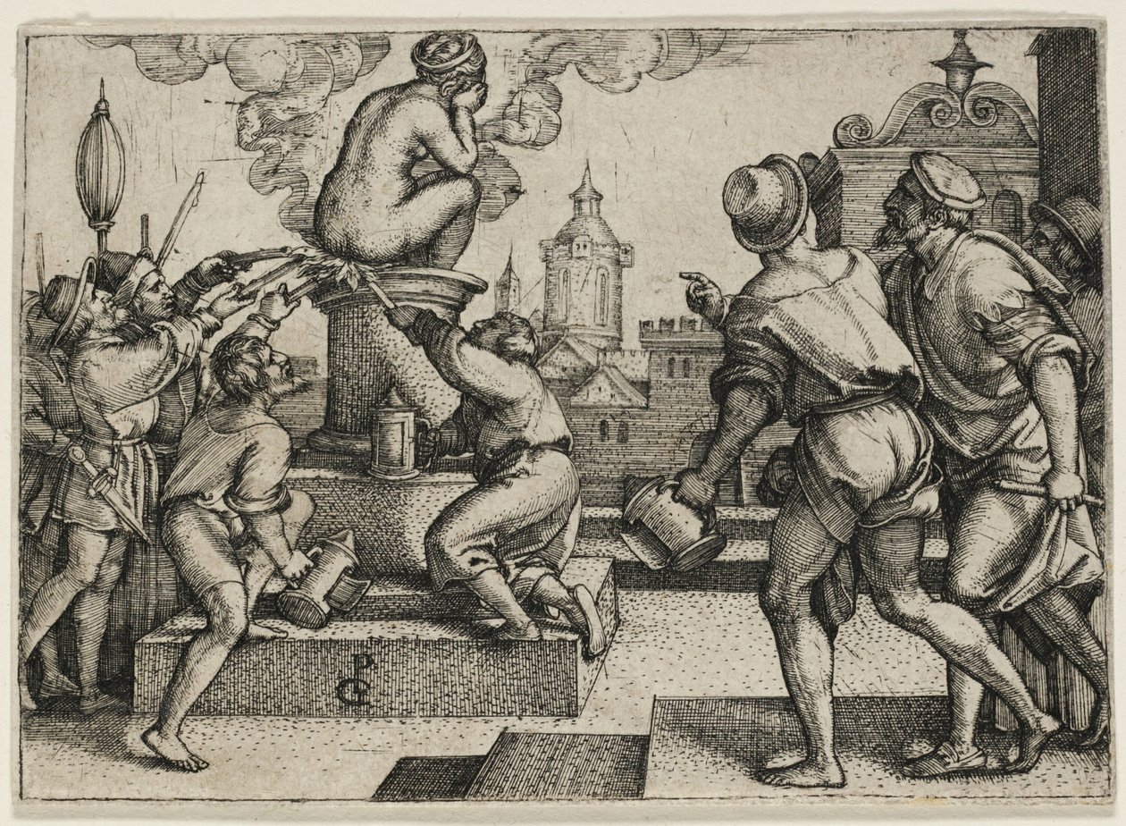La cortesana castigada, de La historia del mago Virgilio de Georg Pencz
